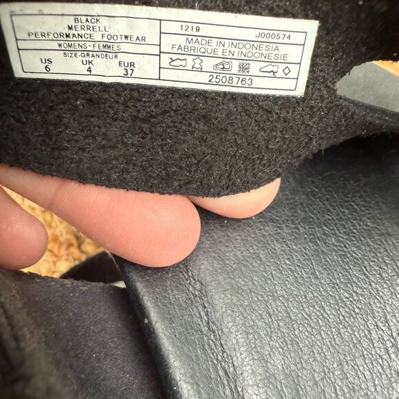 Merrell Women’s Sz 6 Black Slip On Platform Sandals- Black - Picture 6 of 7